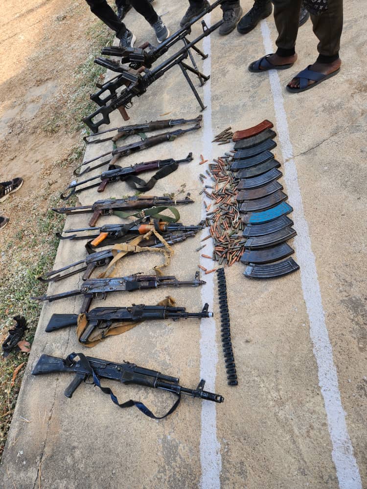 PHOTOS: Zamfara government examines arsenal confiscated by Army and DSS