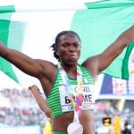 Ese Brume, a Nigerian long jump star, returns after surviving a car crash.
