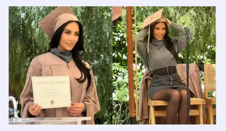 Kim Kardashian, an American reality TV star, completes law school without earning a degree