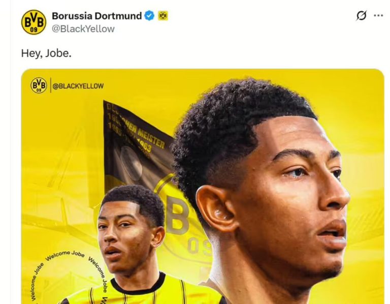 Borussia Dortmund announce Jobe Bellingham transfer.