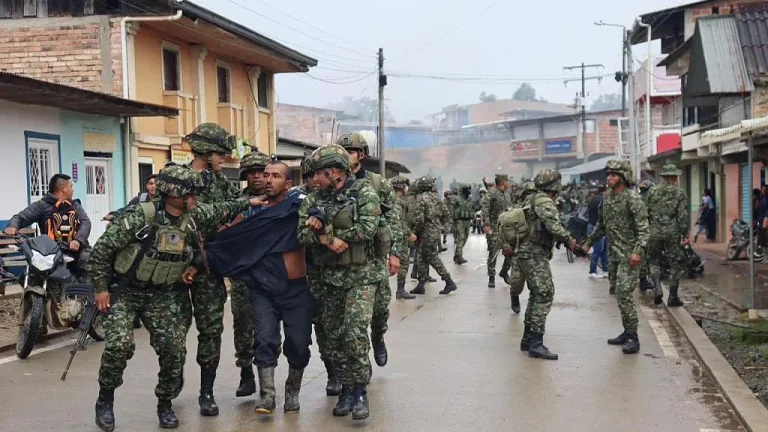 The Colombian Army liberates 57 troops who were kidnapped by locals in an area connected to rebels.