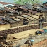 Kano local government houses are destroyed by a windstorm.