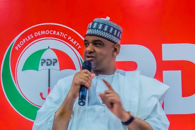 Damagum responds to Atiku’s resignation by saying, “You’re no threat, the PDP will be stronger.”