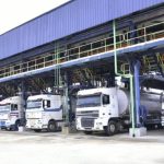 Fuel distribution at Dangote Refinery continues as CNG trucks arrive.