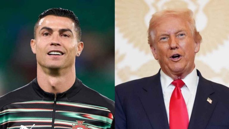 As he honors Cristiano Ronaldo at the White House, Trump declares, “My son is a big fan of yours.”