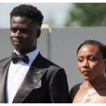 Sports Saka, an Arsenal winger, pops the question to Tolami Benson, his longtime lover.