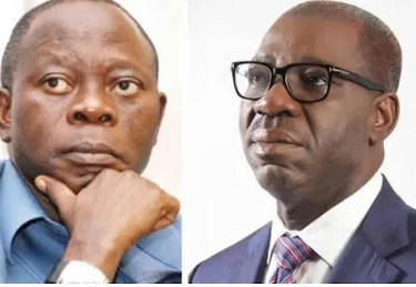 Oshiomhole accuses Obaseki of failing Edo miserably.