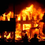 Oyo: A residential building fire destroys properties valued at millions of naira.