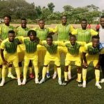 Musa, the captain of the El-Kanemi Warriors, celebrates their victory over Bayelsa United