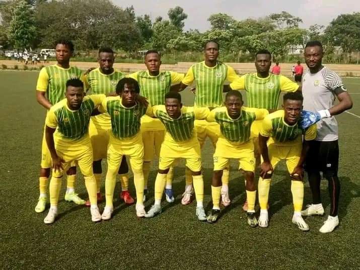 Musa, the captain of the El-Kanemi Warriors, celebrates their victory over Bayelsa United