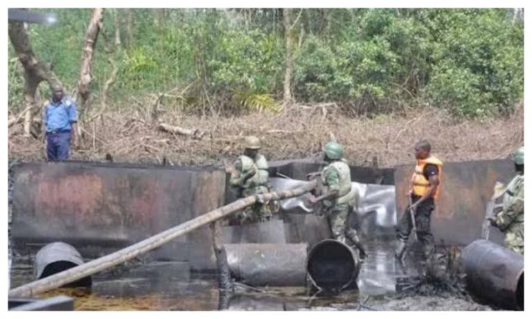 In Rivers, soldiers find 3,250 liters of allegedly illicit petroleum products.