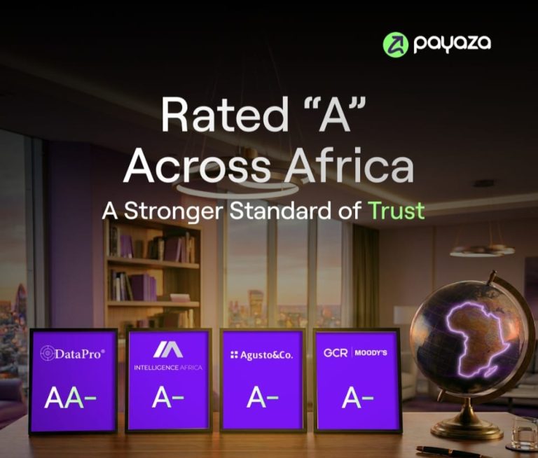 Moody’s, Agusto, DataPro, and Intelligence Africa all provide Payaza “A” credit ratings.