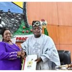 Adenike Oshinowo is sworn in as the first female clerk by the Lagos Assembly.